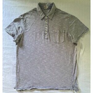 Faherty Salt Wash Indigo Stripe Men’s Polo Shirt - Striped - Size XL